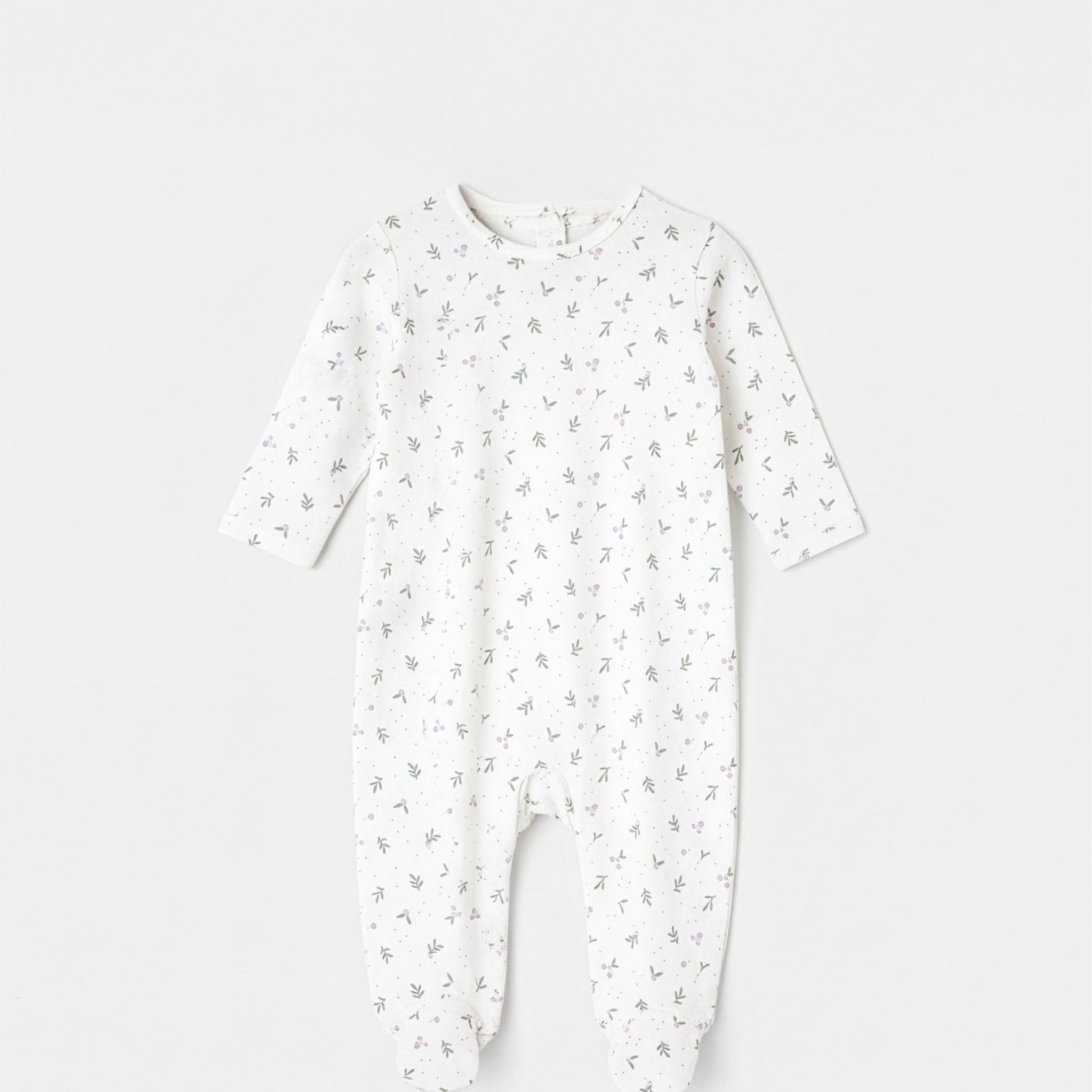 Baby Girl's Soft Cotton Romper | White Floral Print