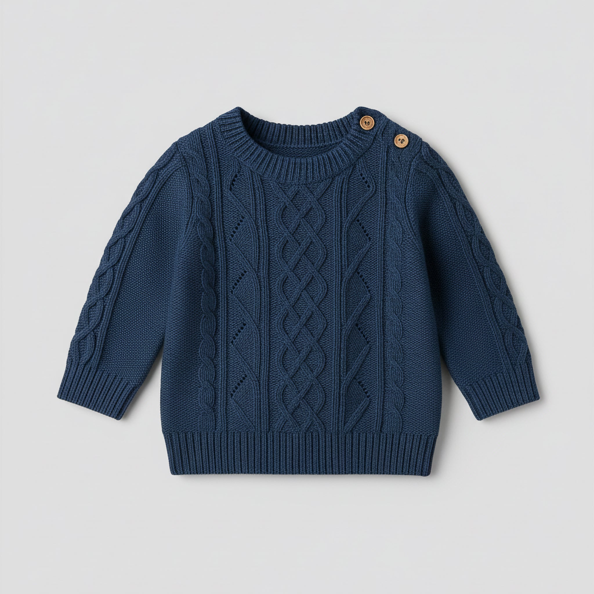 Baby Boy's Cable Knit Navy Blue Jumper