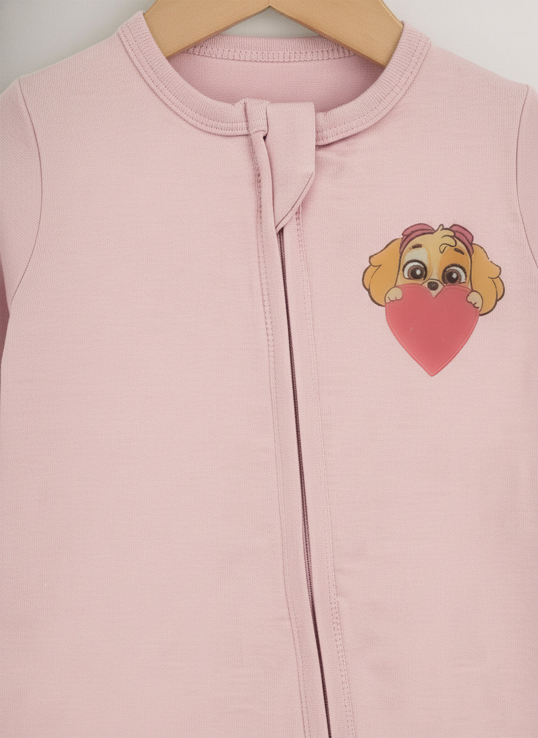 Baby Romper | Cotton, Zipper, Footwear, Pink, Paw Patrol