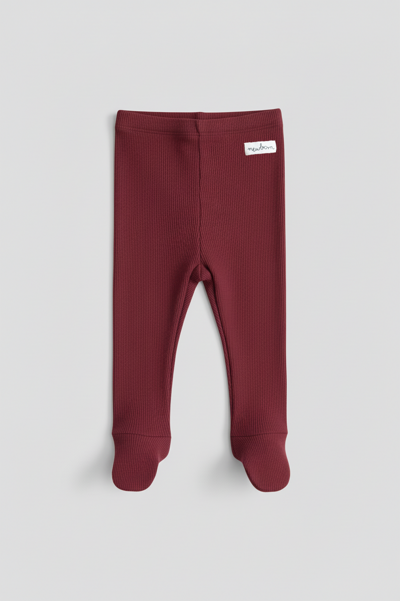 Burgundy Baby Leggings with Attached Socks