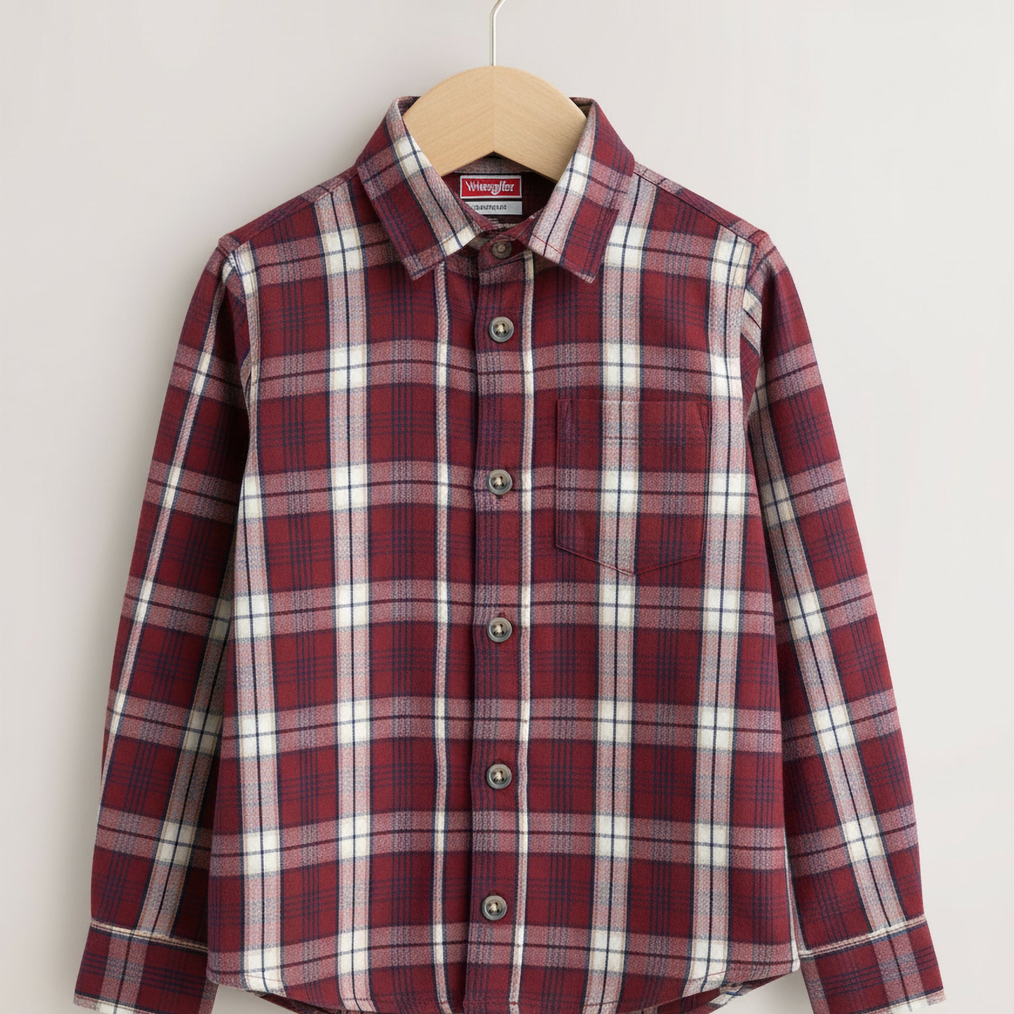 Boy's Full Sleeve Cotton Shirt | Red & White Stripe