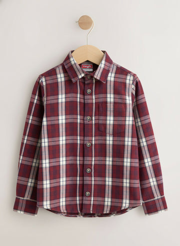 Boy's Full Sleeve Cotton Shirt | Red & White Stripe