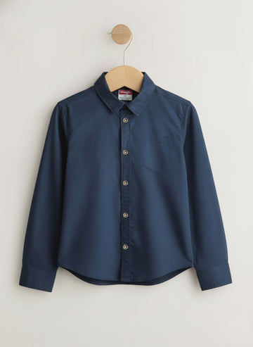 Toddler Boy's Full Sleeve Cotton Shirt | Slate Navy