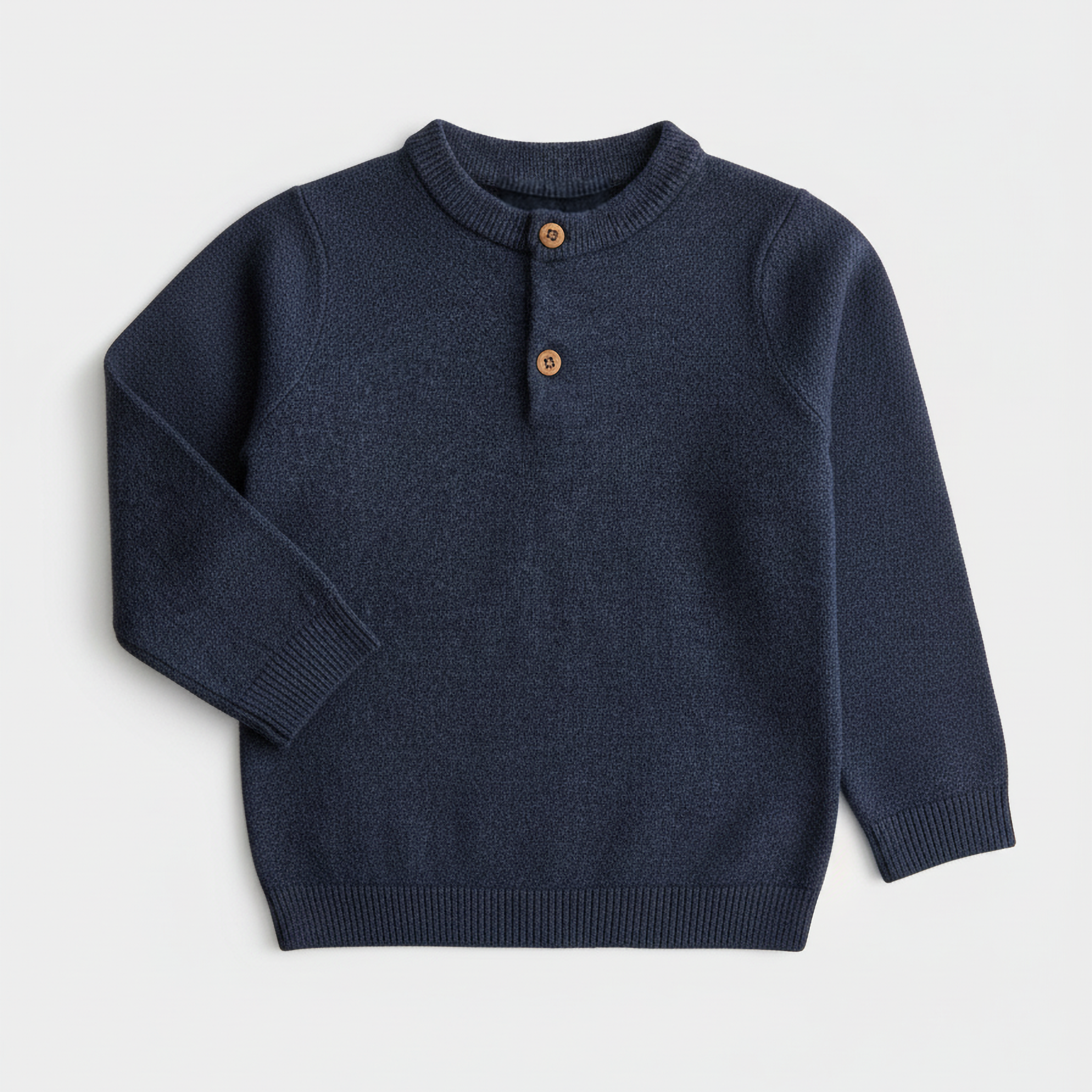 Boy's Henley Knitted Jumper | Navy Blue