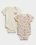 2-Piece Baby Girl Floral Cotton Bodysuit Set
