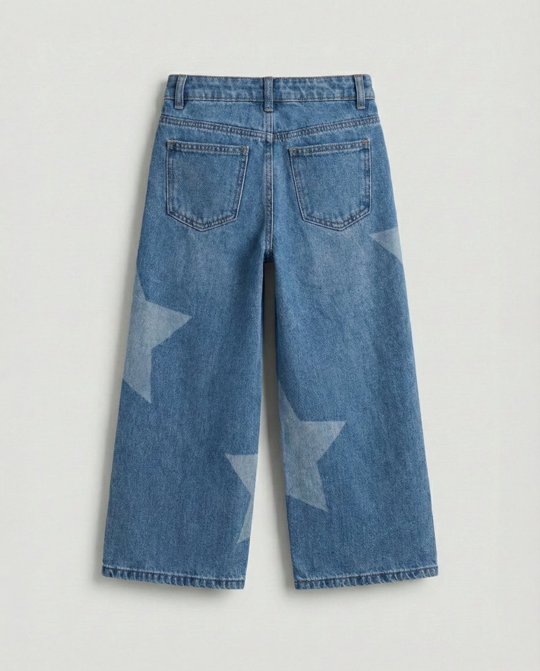 Girl's Baggy Star Print Denim Pant