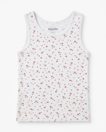 Girls' Heart Print Organic Cotton Tank Top