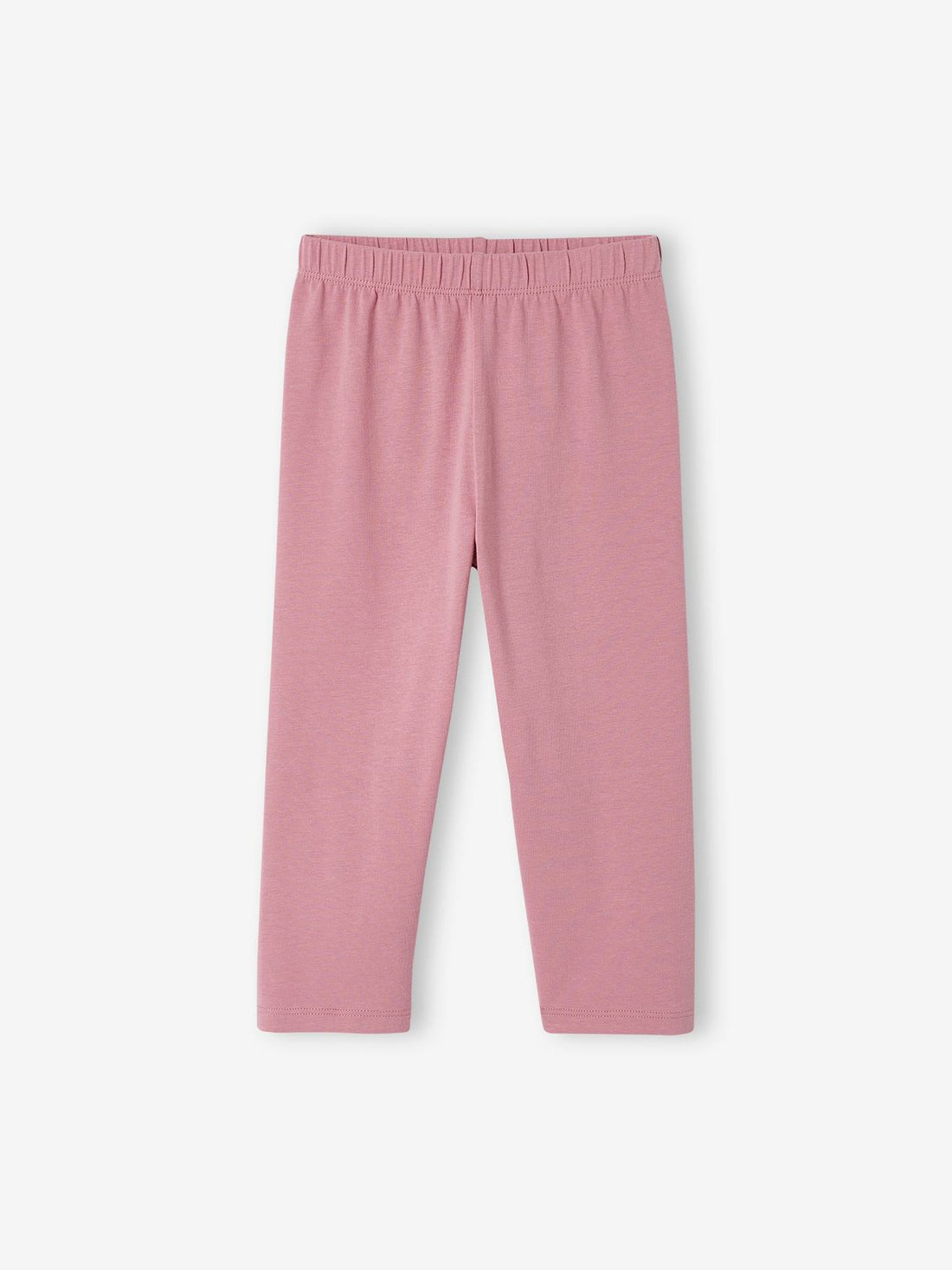 Girls Cotton 3/4 Mid Calf Pajama in solid pink color