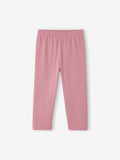 Girls Cotton 3/4 Mid Calf Pajama in solid pink color
