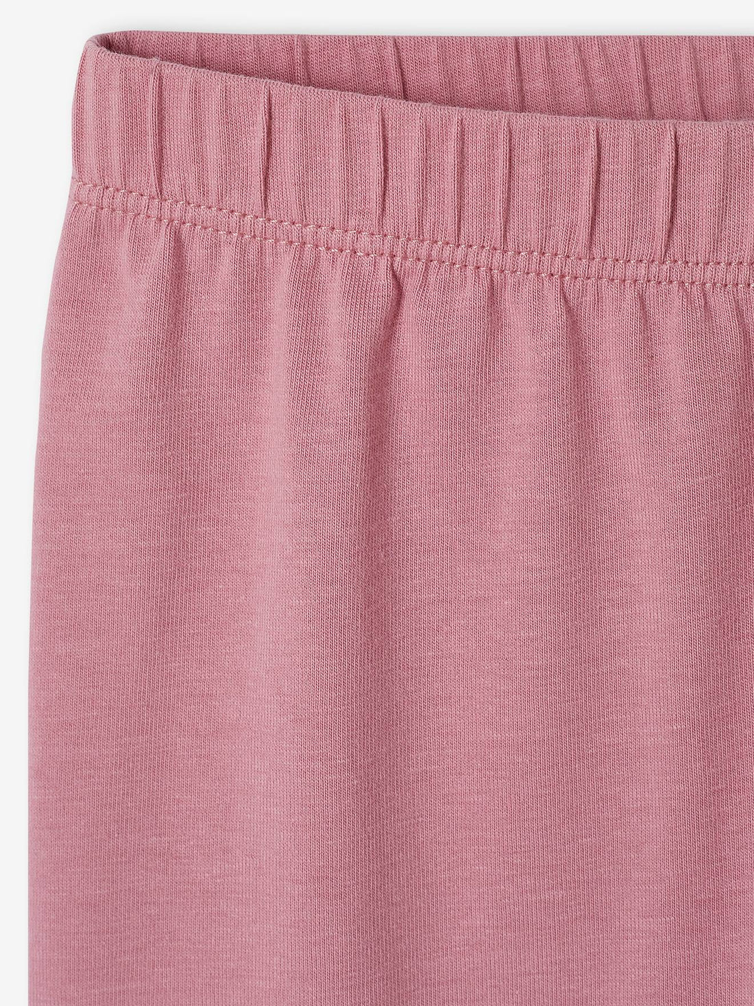 Girls Cotton 3/4 Mid Calf Pajama in solid pink color
