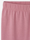 Girls Cotton 3/4 Mid Calf Pajama in solid pink color and straight cut