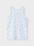 Girls' Light Blue Cotton Vest Top with Heart Print back