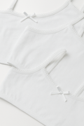 Girls’ White Cotton Lace-Trim Training Bra – 3 Pack close