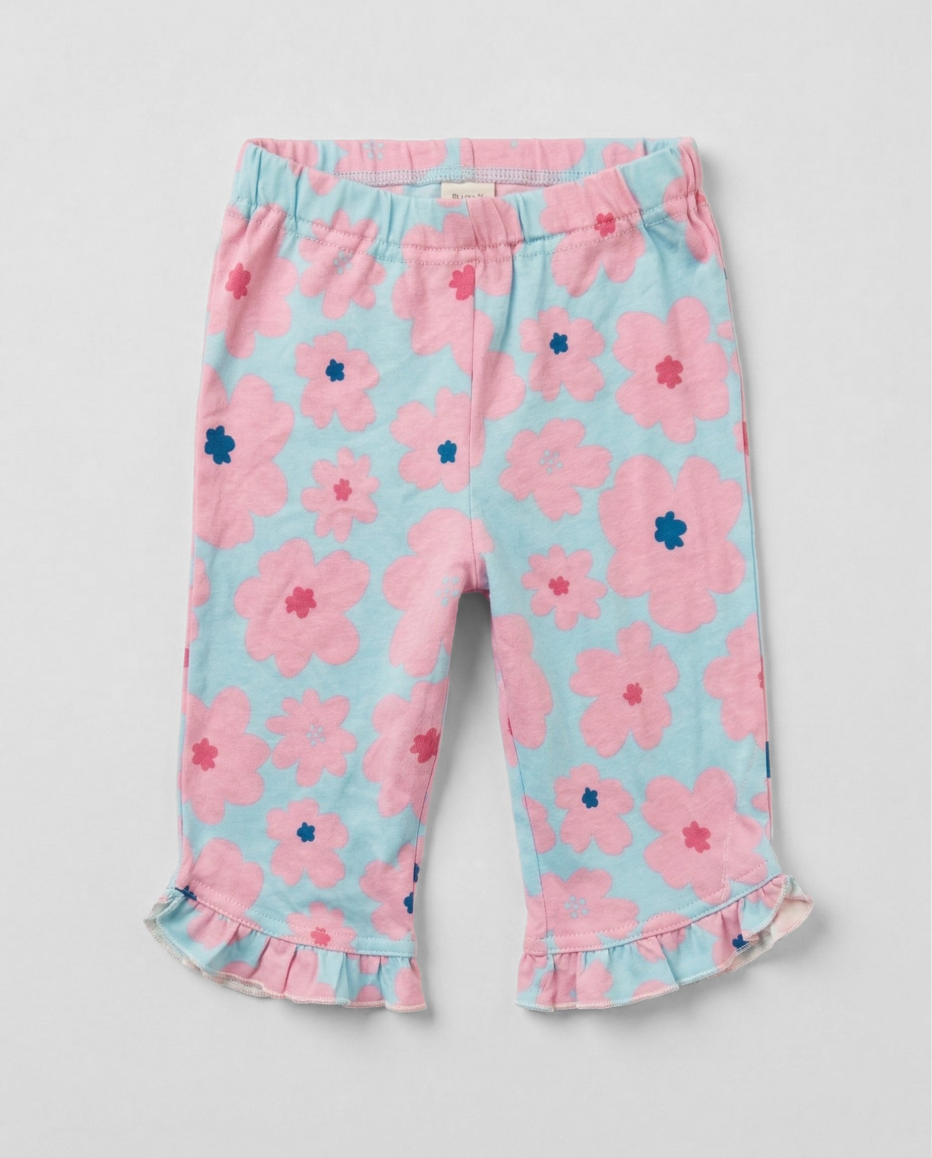 girls soft cotton floral print leggings