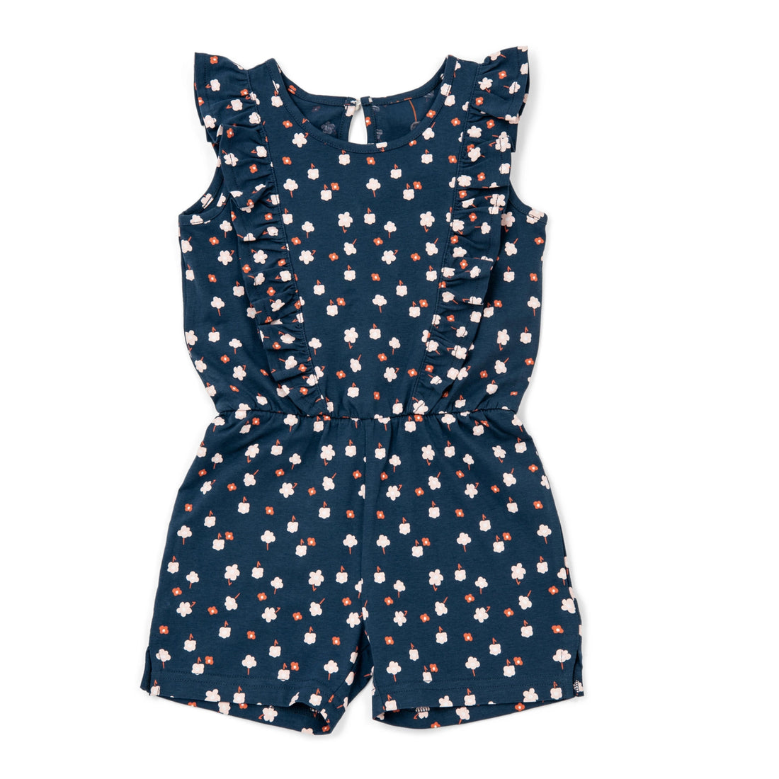 Girls jumpsuit in navy floral print