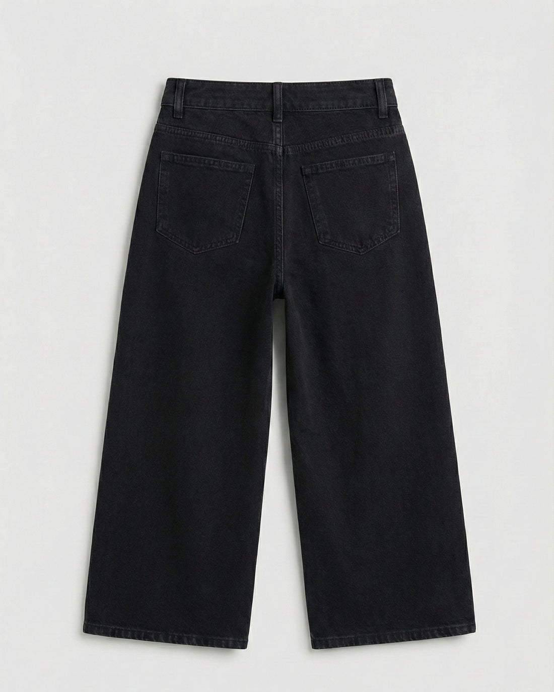 Girl's Wide Leg Denim Pant - Black