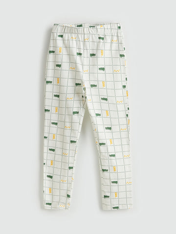 Crocodile Print Cotton Trouser