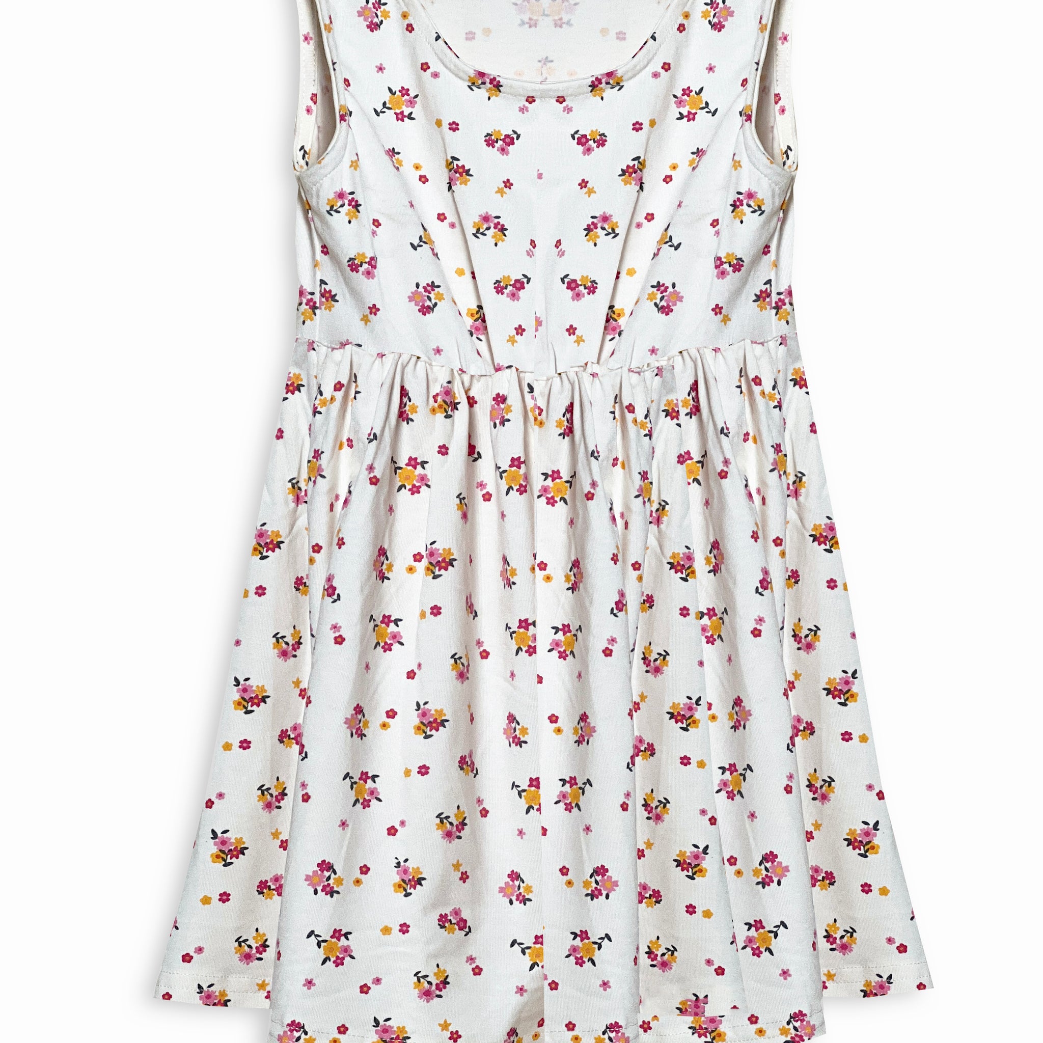 Baby Girl Dress|100% cotton, Beige,Floral Print