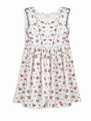 Baby Girl Dress|100% cotton, Beige,Floral Print