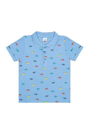 Baby Clothes in bd , Toddler Baby Boy Short Sleeve Cotton Pique Polo T-Shirt | Light Pastel Blue