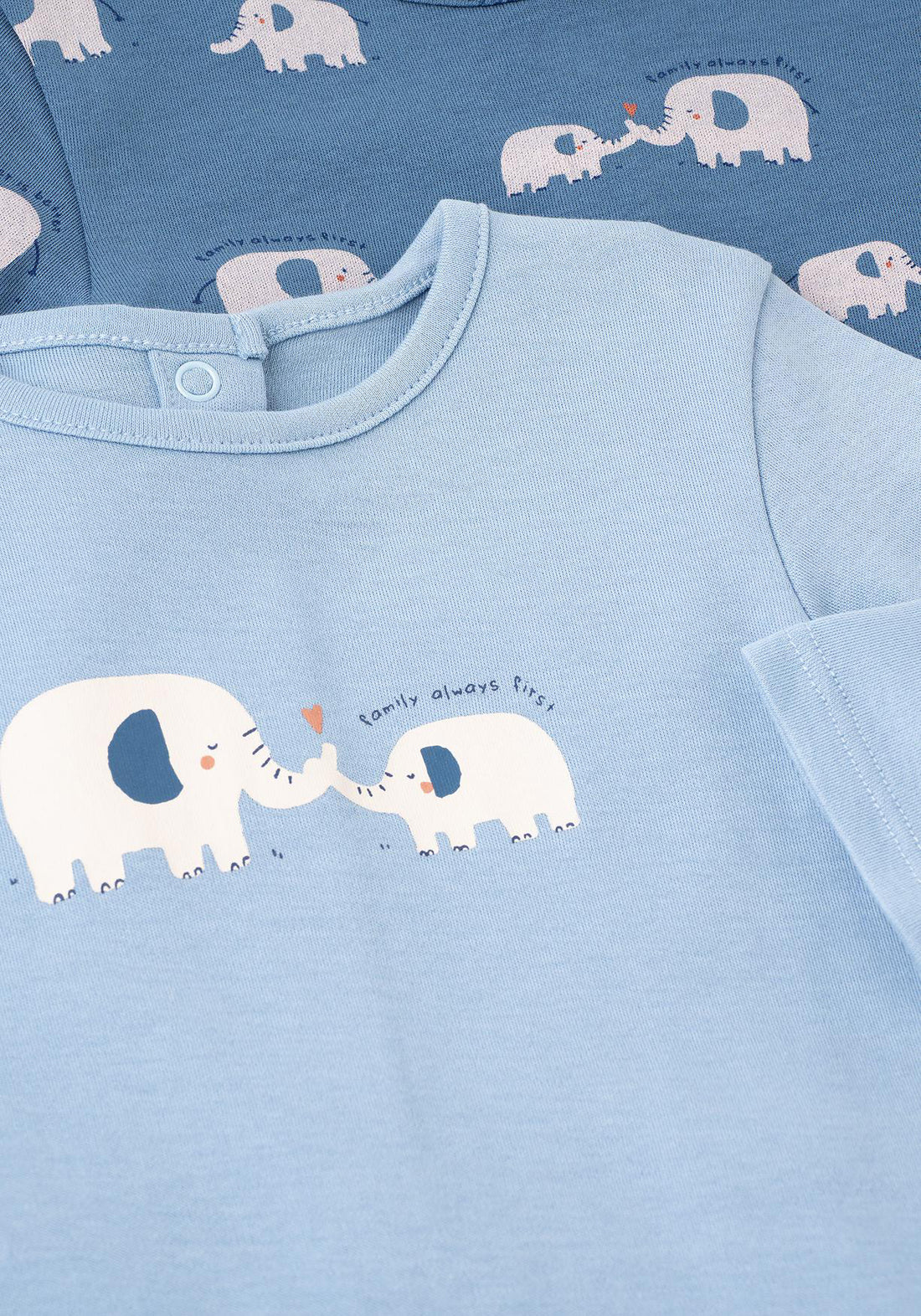 2-Pack Elephant Print Baby Rompers