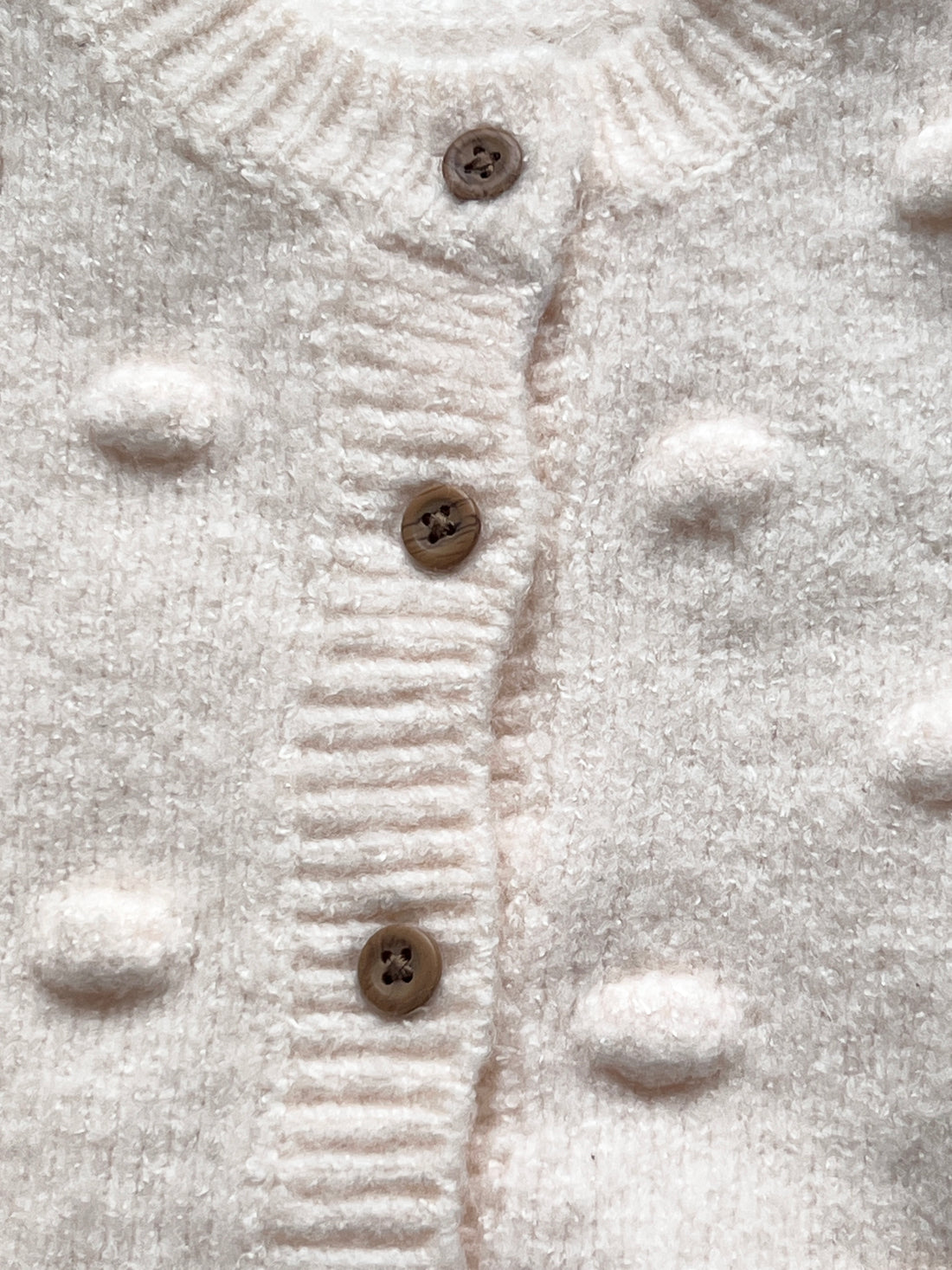 Toddler Baby Cardigan | Polyester, Unisex, Front Button, Light Beige