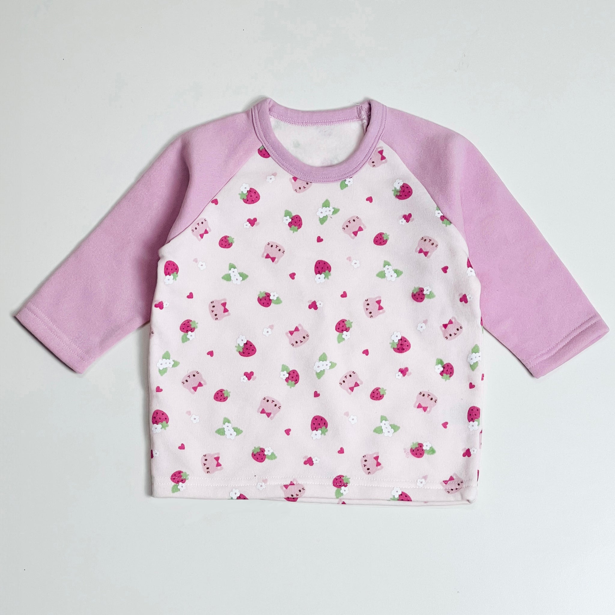 Toddler Baby Jumper | Raglan Sleeve, Fleece, Strawberry Print