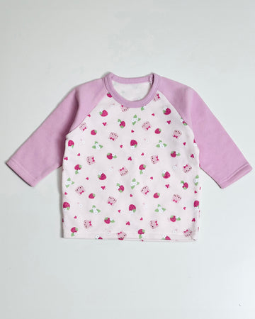 Toddler Baby Jumper | Raglan Sleeve, Fleece, Strawberry Print