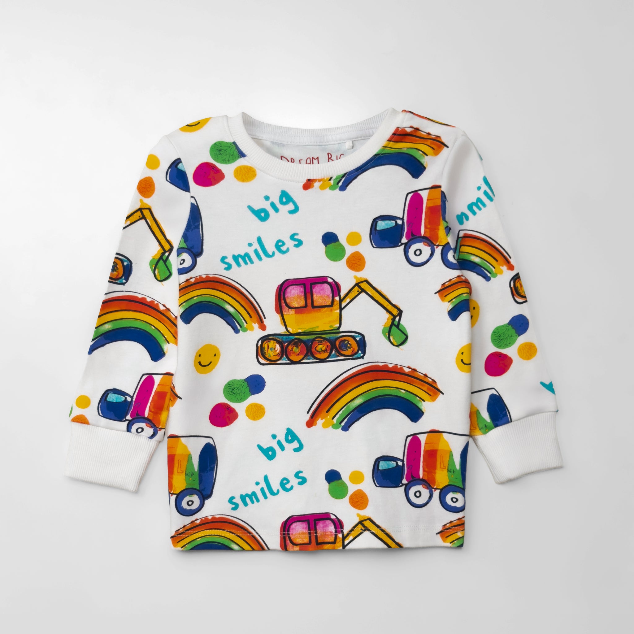 Big Smiles Rainbow Construction Print Full Sleeve Tee