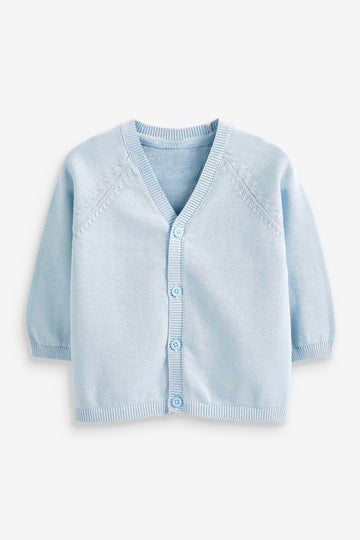 Baby Lightweight  Unisex Cardigan | Cotton, Light Blue, Front Opening