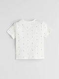 Infant Half Sleeve T-shirt | Cotton, White Print sailor 