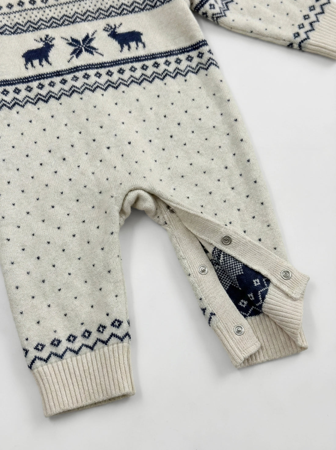 Italian-Style Shawl Collar Knit Baby Romper