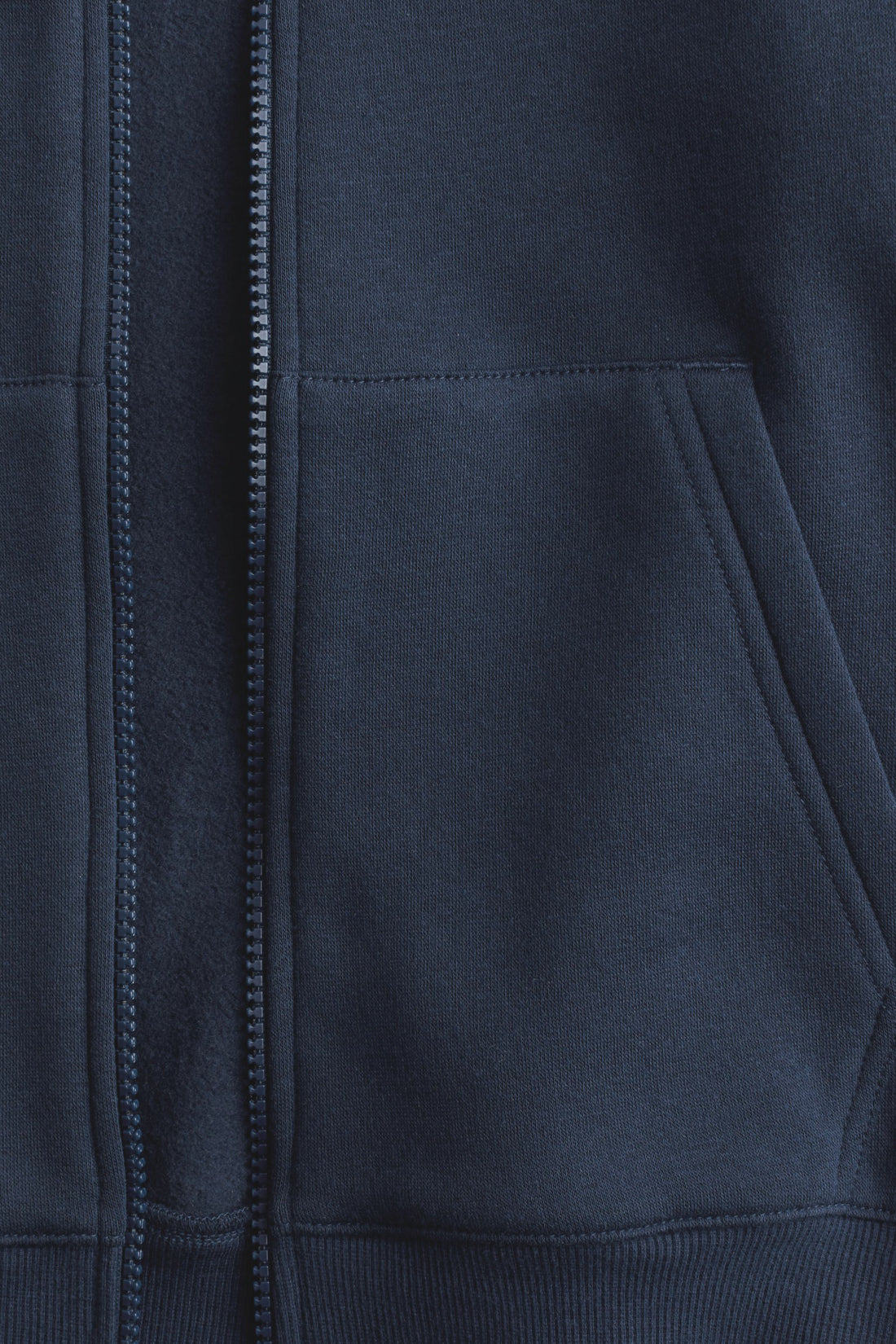 Kids Zip Through Hoodie | Cotton, Zipper, Kangaroo Pocket, Navy Blue