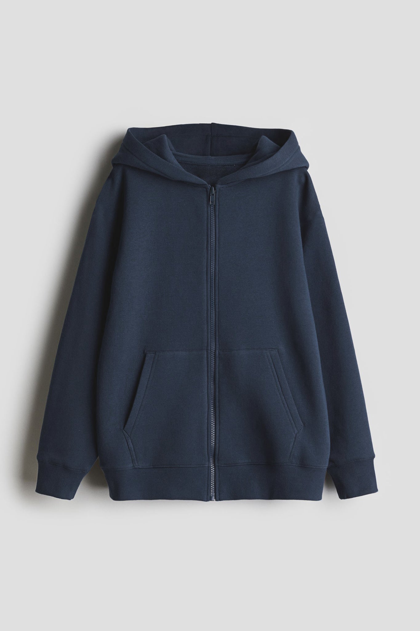 Kids Zip Through Hoodie | Cotton, Zipper, Kangaroo Pocket, Navy Blue