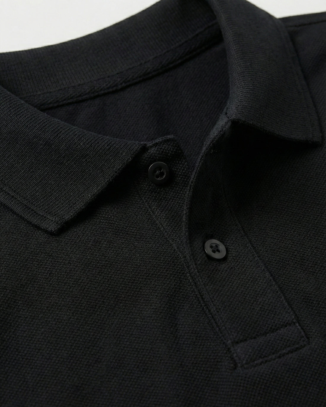 Kid Boy's Classic Black Cotton Pique Polo