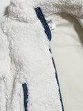 Kids Unisex Sherpa Jacket | Polyester, Zipper, Off White