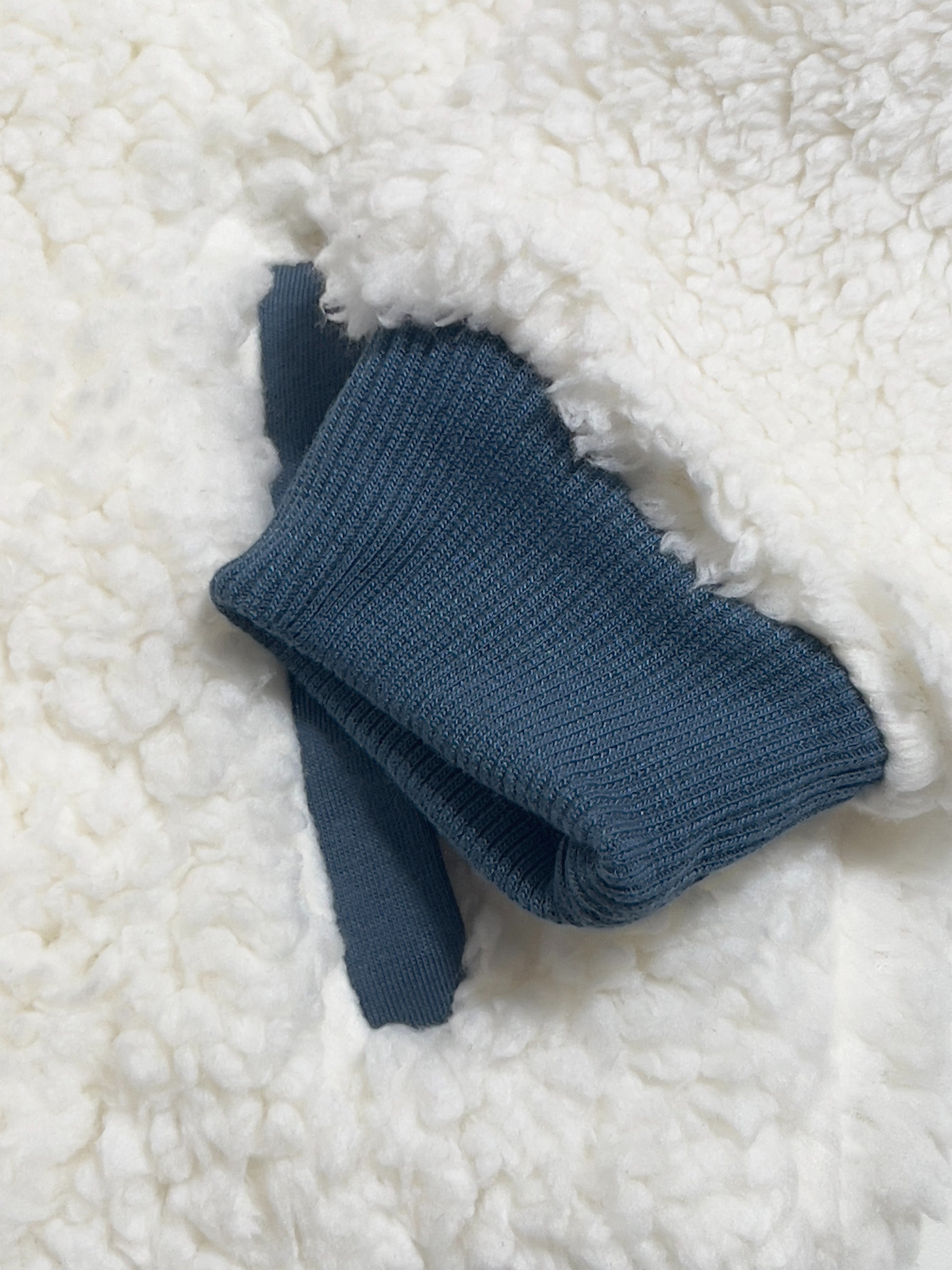 Kids Unisex Sherpa Jacket | Polyester, Zipper, Off White