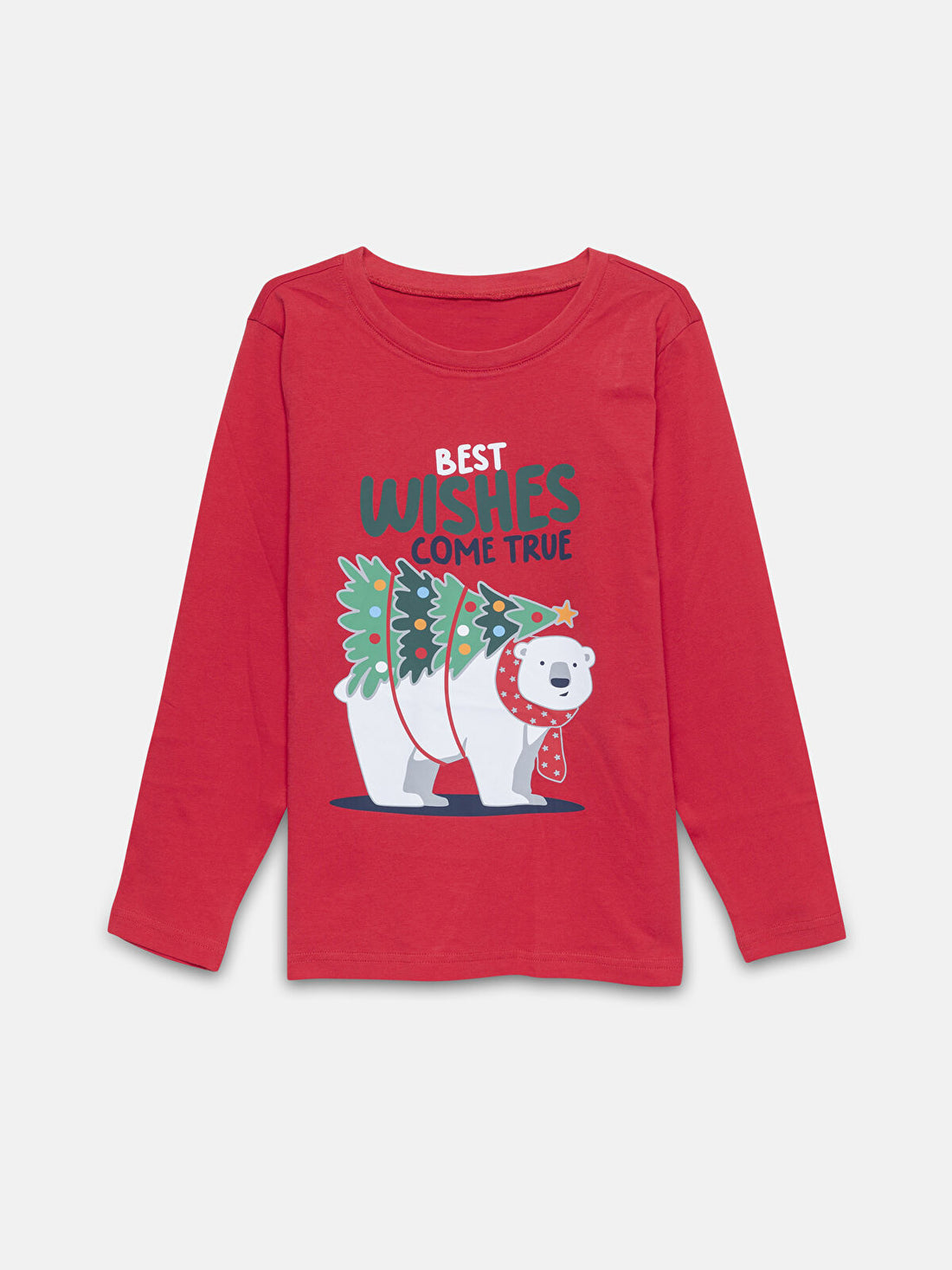 Kids Unisex Full Sleeve Cotton T-shirt in Red Color