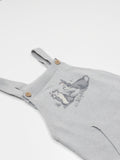 Knitted Baby Romper Grey,wooden strap button with kangaroo pocket