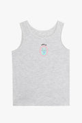 Light Grey Cotton Fabric Girl's Tank Top