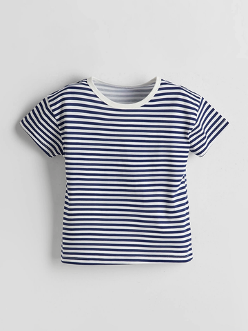 Navy & White Striped Baby T-Shirt