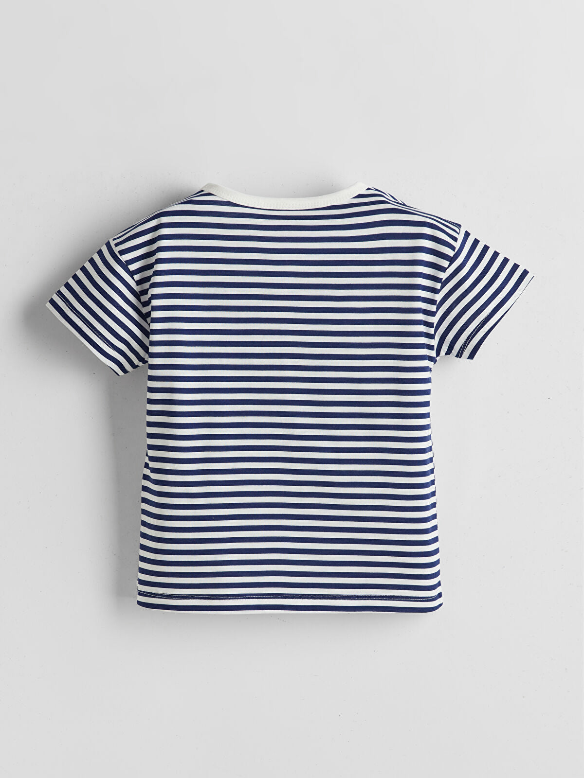 Navy & White Striped Baby T-Shirt back 