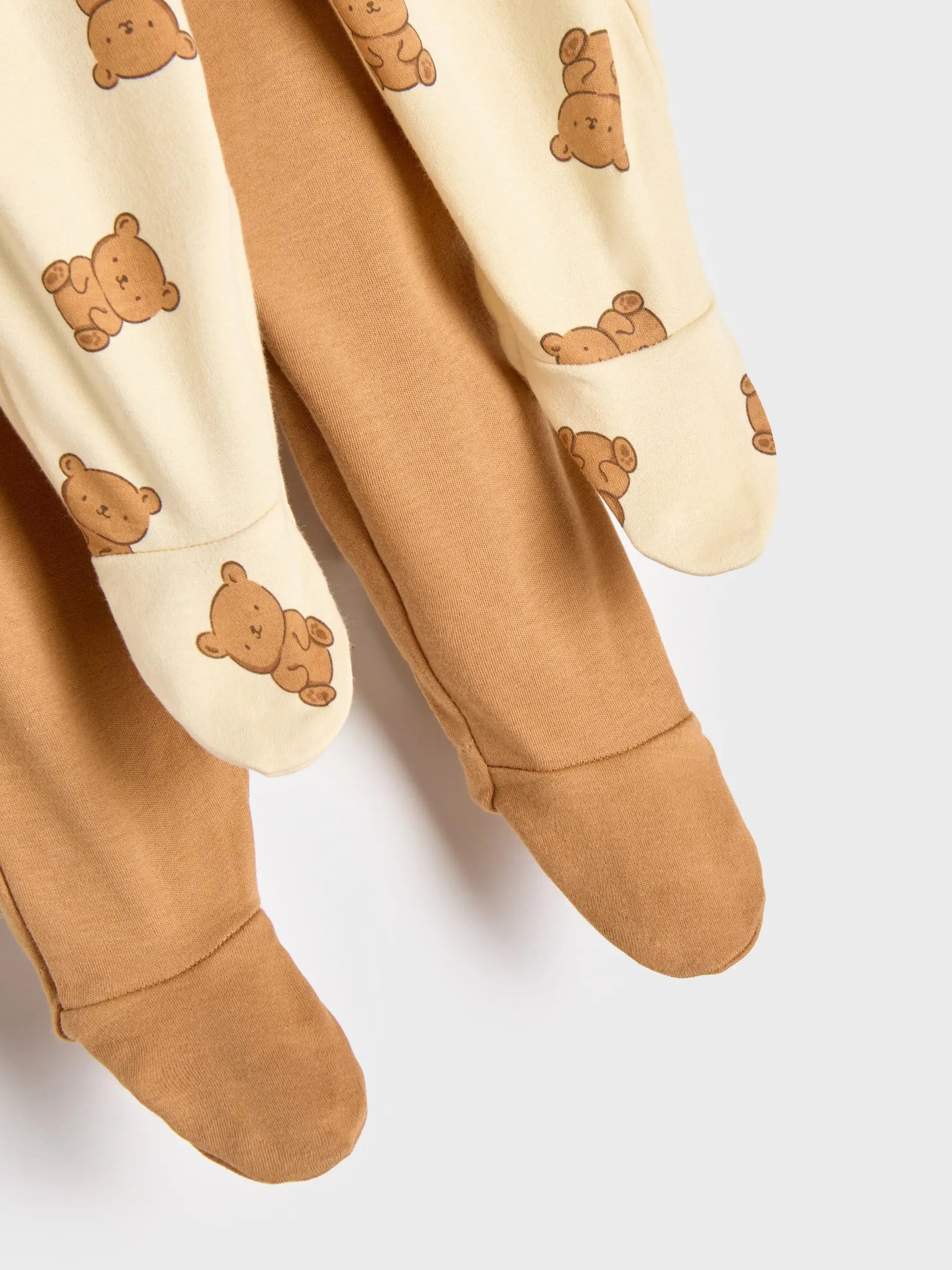 organic cotton baby leggings pack of 2 with brown and beige color