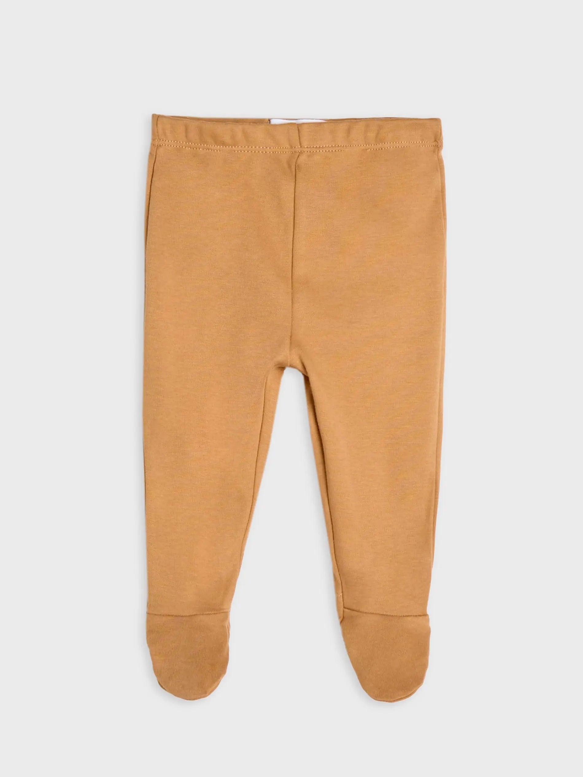 Organic cotton leggings for newborn baby brown color