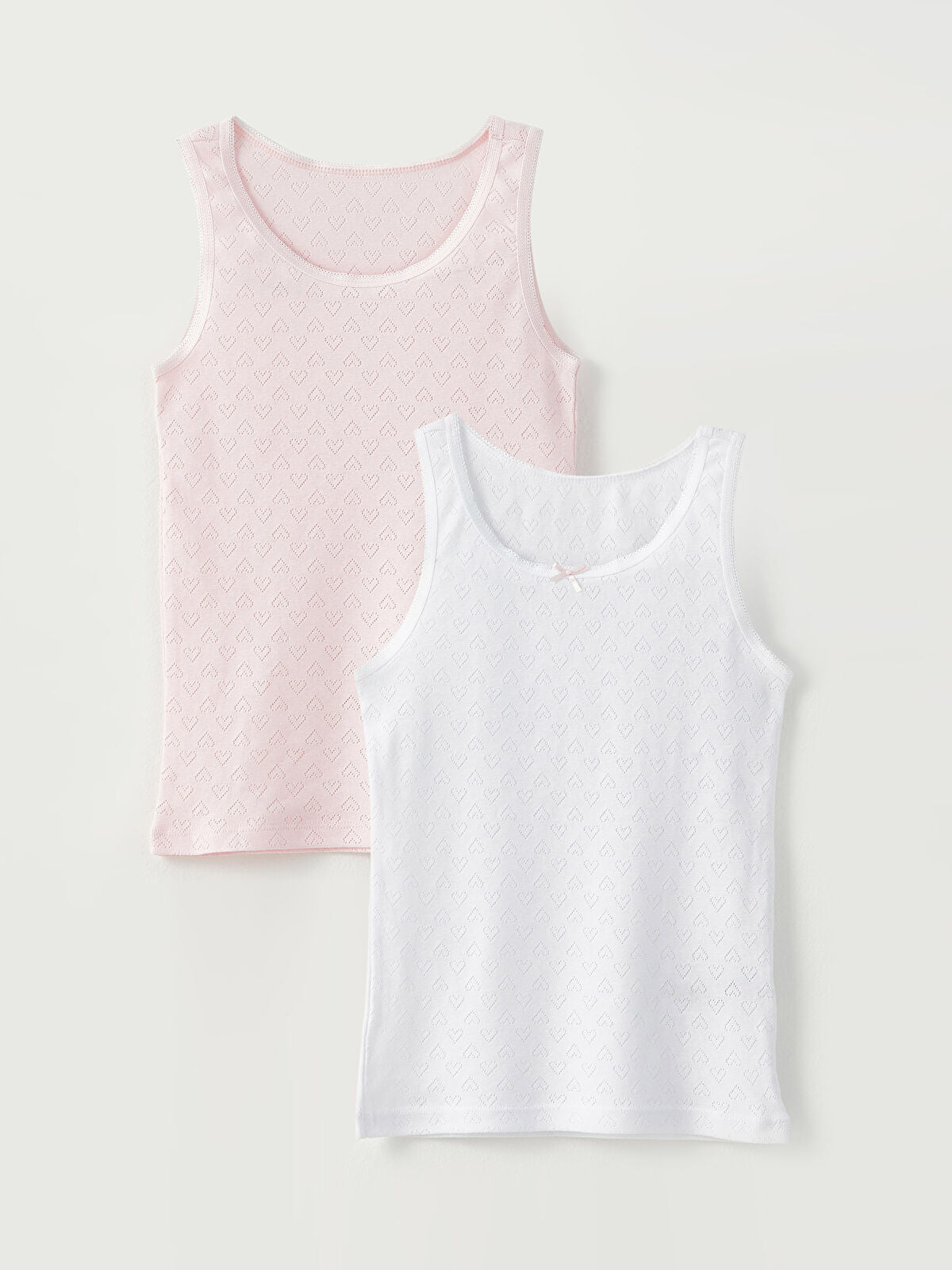 Pack of 2 Toddler Girl’s pointelle Lace trimmed tank top
