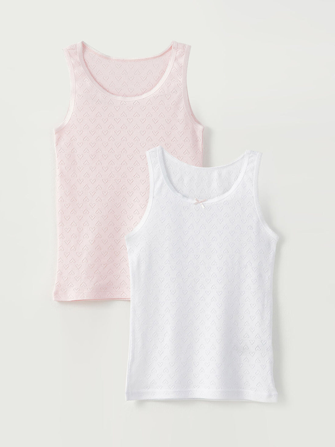 Pack of 2 Toddler Girl’s pointelle Lace trimmed tank top
