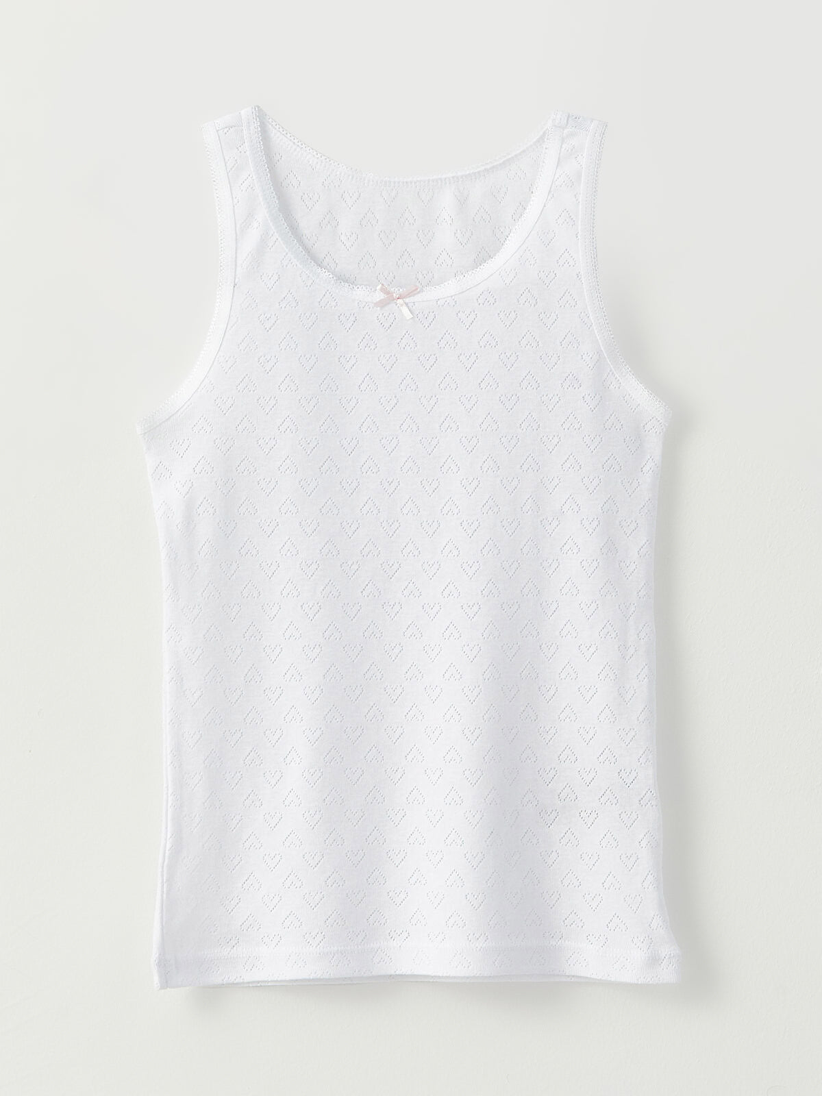 Pack of 2 Toddler Girl’s pointelle Lace trimmed tank top in white 