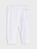 Ribbed Organic Cotton baby leggings in snow white color  