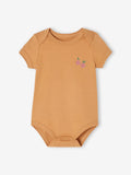 Pack of 5 Half Sleeve Cotton Bodysuit brown apple print