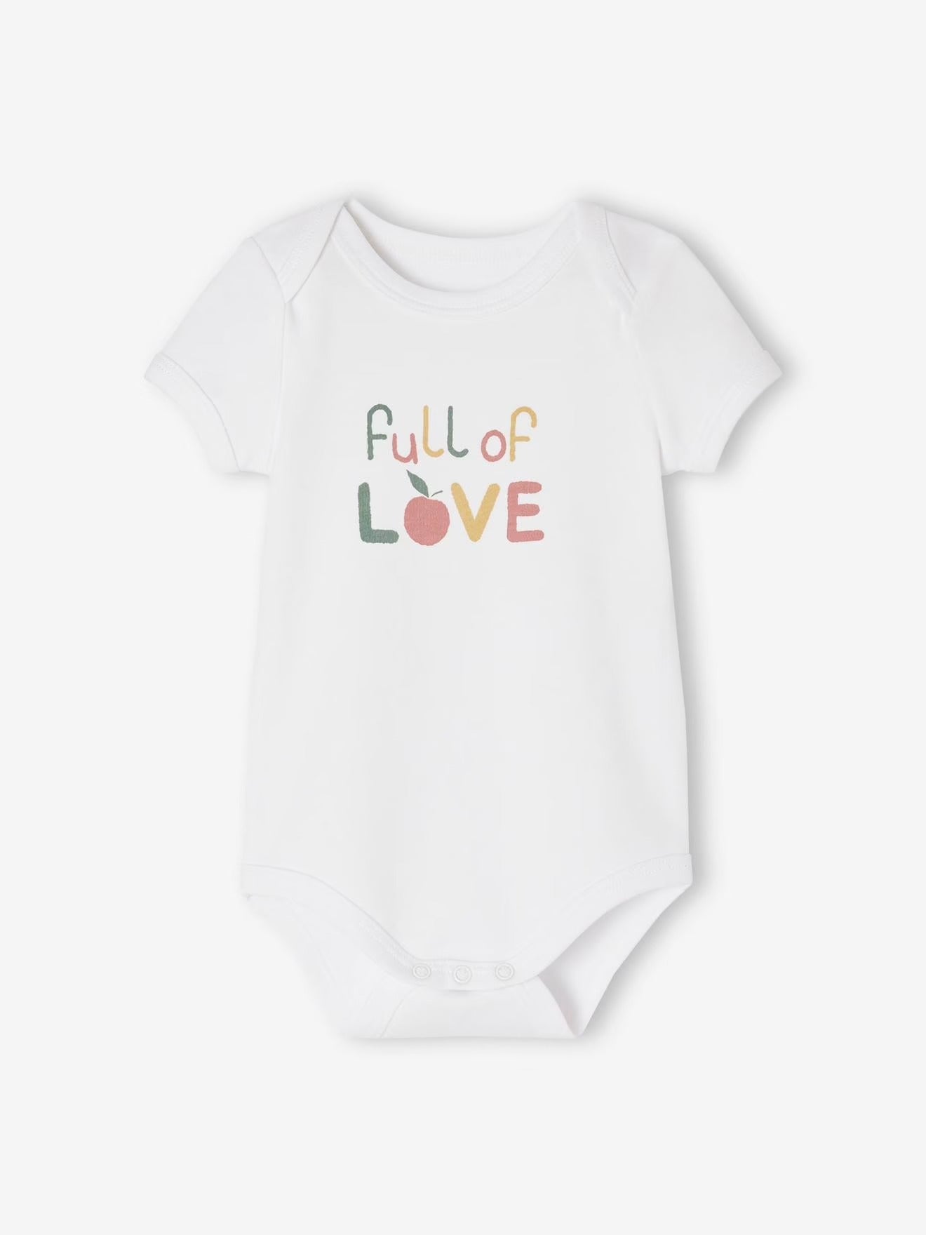 White t-shirt with 'full of love' text on a white background